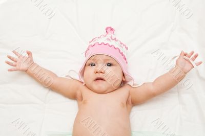 Adorable little girl in hat