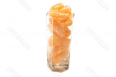 Tangerine segments in a glass