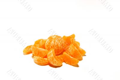 Single tangerine and segments