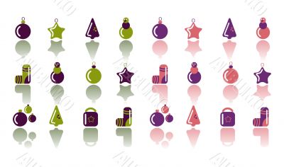 Navidad christmas icons set,shiny labels,fake paper tags