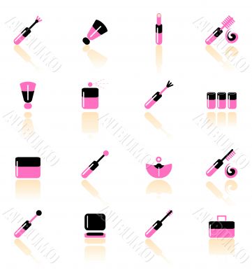 cosmetic make-up icons set