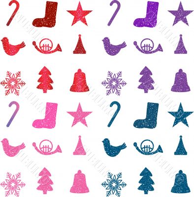 Abstract vector illustration of snowflake schristmas icons and g