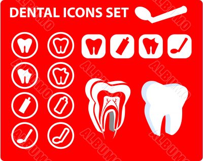 Medical Dental icons, tooth scheme, emblem, illustration. Simply