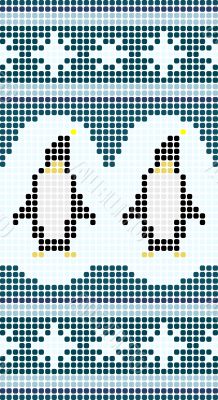 Seamless winter Polar penguin background, christmas pattern, swe