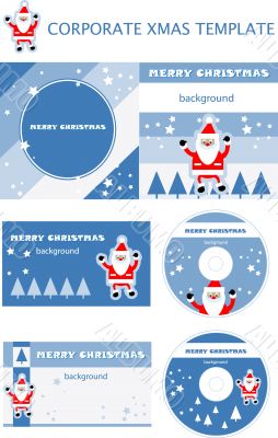 Corporate christmas presentation, report template. Santa backgro