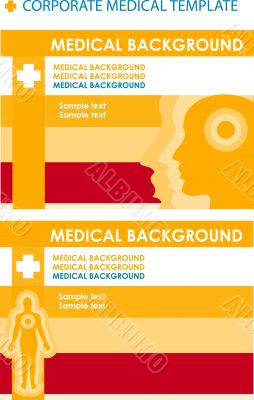 2 Corporate Medical background with human body & face.Cover and 