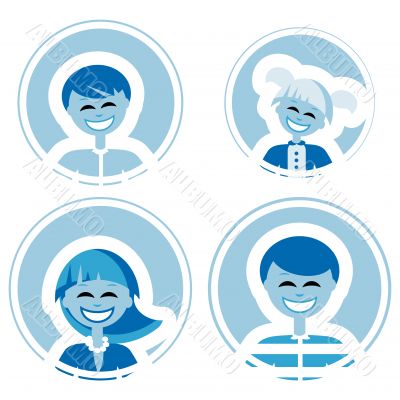 Happy family vector icons, logo element, decoration