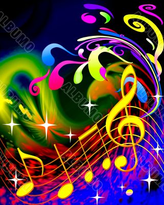 illustration music and waves