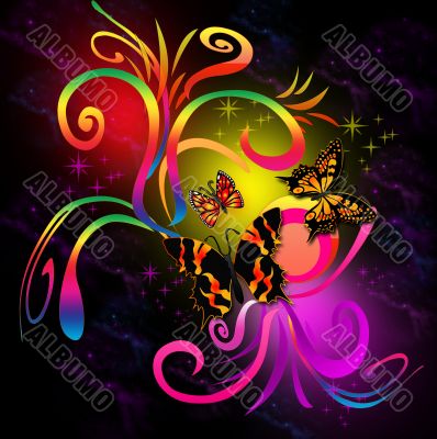 the background  with butterfly