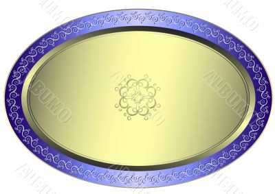 Silvery oval plate