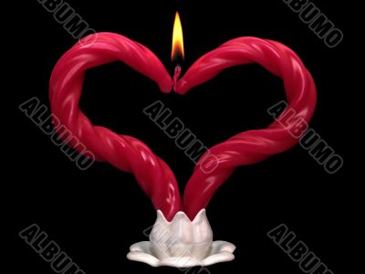 Two red burning candles