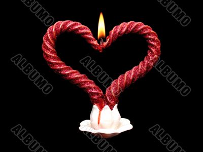 Two red burning candles