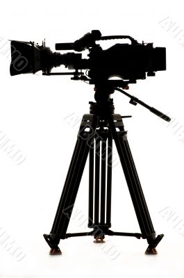 Silhouette of the camera and tripod.