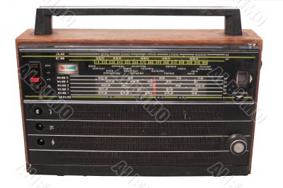 Old vintage transistor radio isolated 