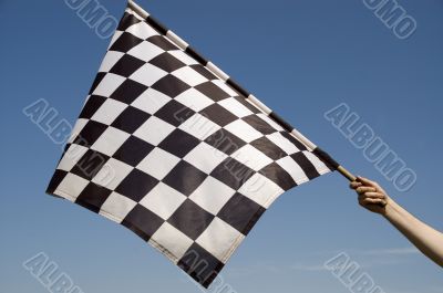 Checkered flag.