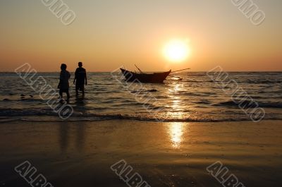 Fishermen at Sunset