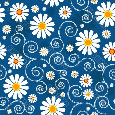 Dark blue floral pattern