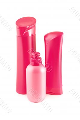 pink cosmetic containers