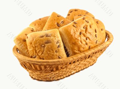 Basket with rolls