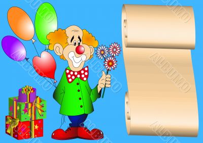 The Merry clown with ball