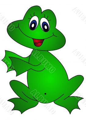 The Sitting merry frog
