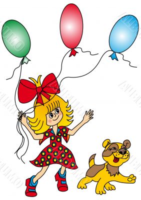 The Merry girl with ball