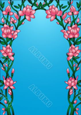 frame background with flowering flower