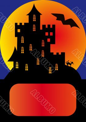 house on background of the moon