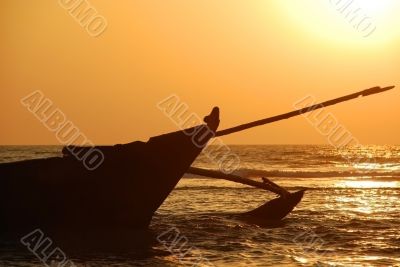 Fishing Boat At Sunset