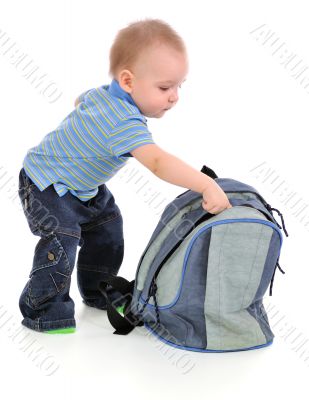 The boy and backpack.