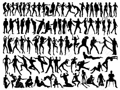    vector silhouettes of people