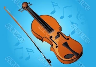 violin bow and music