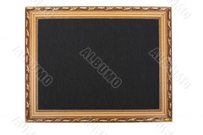Golden frame with black paper background