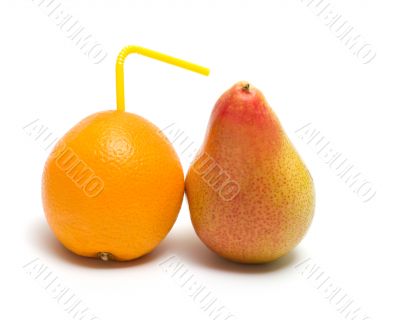 Pear and orange.