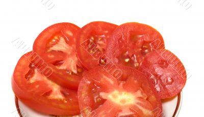 Slices of tomato.