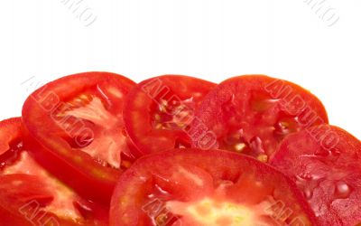 Slices of tomato.