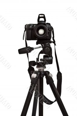 photo camera on tripod