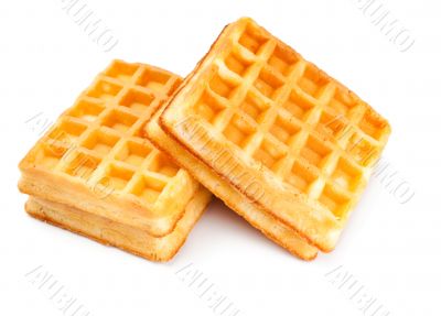 two soft waffles