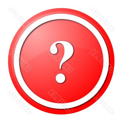 red question mark round button