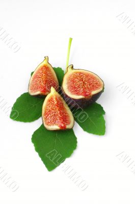 Fresh figs on white background