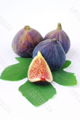 Fresh figs on white background 