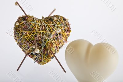 Straw and plastic heart