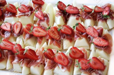 dessert with strawberrys