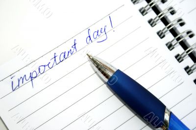 Blue pen and note-book