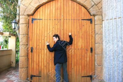 Teen knocking door