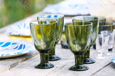 glasses on table setting