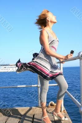 Woman on pier