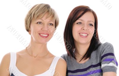 The mature blonde and young brunette