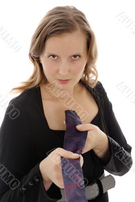 The woman with a necktie