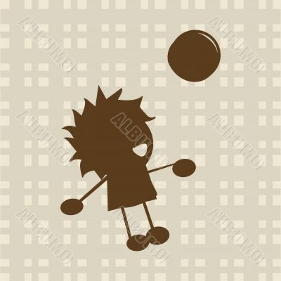 Little boy playing with ball